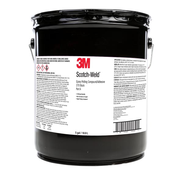 3M™ Scotch-Weld™ 2-Komponenten-Konstruktionsklebstoff auf Epoxidharzbasis DP270, Schwarz, Teil A, 18.9 L 3M™ Scotch-Weld™ 2-Komponenten-Konstruktionsklebstoff auf Epoxidharzbasis DP270, Schwarz, Teil A, 18.9 L