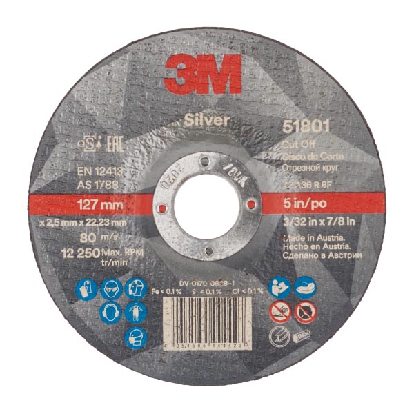 3M™ Silver Trennscheibe, T42, 125 mm x 2,5 mm x 22 mm