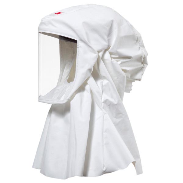 3M™ S533 Einweg Leichthaube (weiss) in Größe L mit Hals-/Schulterabdeckung Material: Ventflex