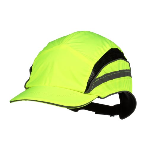 3M™ First Base™ 3 Anstoßkappe 2021866, Classic, fluoreszierende Warnfarbe, Gelb, verkürzter Schirm, 55 mm