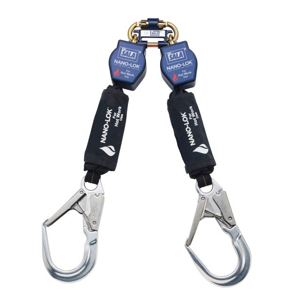 3M™ DBI-SALA® Nano-Lok™ Höhensicherungsgerät für Arbeiten in heißen Umgebungen, Gewebe, Doppelstrang, Gurtband, 2,0 m, 3101525