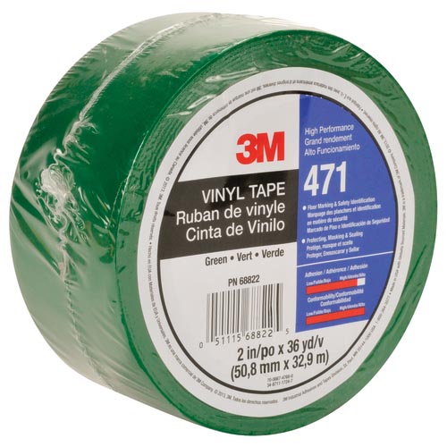 3M™ Weich-PVC-Klebeband 471, Grün, 50 mm x 33 m, 0.14 mm, einzelverpackt 3M™ Weich-PVC-Klebeband 471, Grün, 50 mm x 33 m, 0.14 mm, einzelverpackt