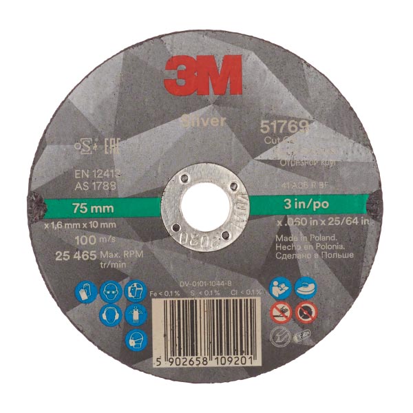 3M™ Silver Trennscheibe, T41, 75 mm x 1,6 mm x 6 mm