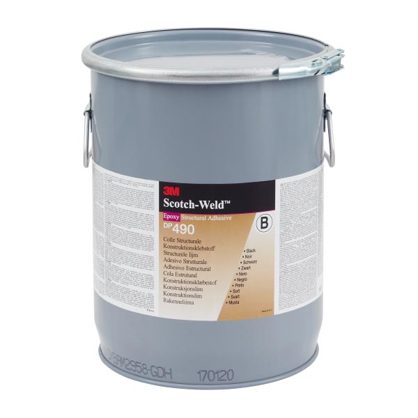 3M™ Scotch-Weld™ 2-Komponenten-Konstruktionsklebstoff auf Epoxidharzbasis DP490, Schwarz, Teil A, Aktivator, 160 L 3M™ Scotch-Weld™ 2-Komponenten-Konstruktionsklebstoff auf Epoxidharzbasis DP490, Schwarz, Teil A, Aktivator, 160 L