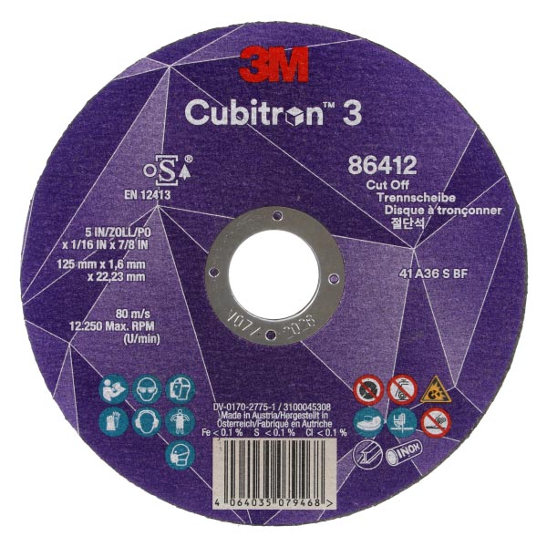 3M™ Cubitron™ 3 Trennscheibe, 60+, T41, 180 mm x 1.6 mm x 22.23mm