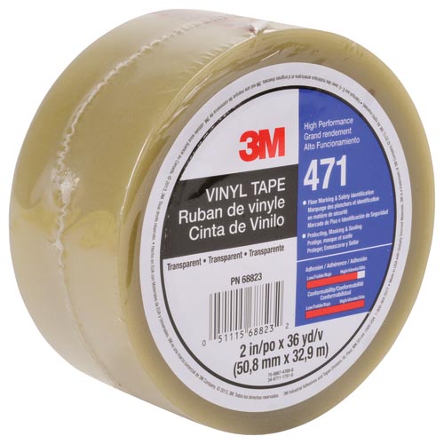 3M™ Weich-PVC-Klebeband 471, Transparent, 50 mm x 33 m, 0.14 mm, einzelverpackt 3M™ Weich-PVC-Klebeband 471, Transparent, 50 mm x 33 m, 0.14 mm, einzelverpackt