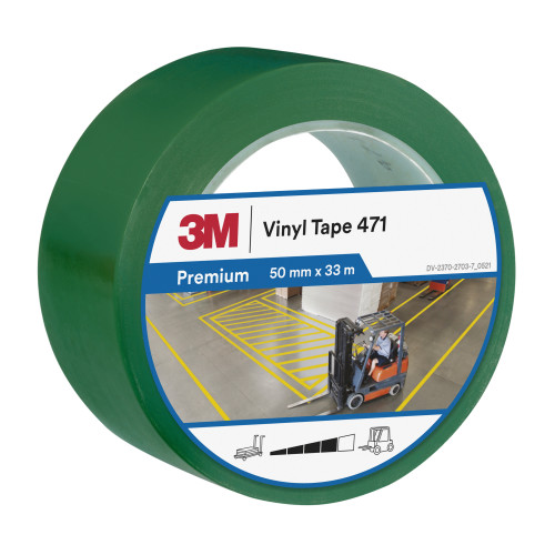 3M™ Weich-PVC-Klebeband 471, Grün, 50 mm x 33 m, 0.14 mm, Einzelverpackt 3M™ Weich-PVC-Klebeband 471, Grün, 50 mm x 33 m, 0.14 mm, Einzelverpackt