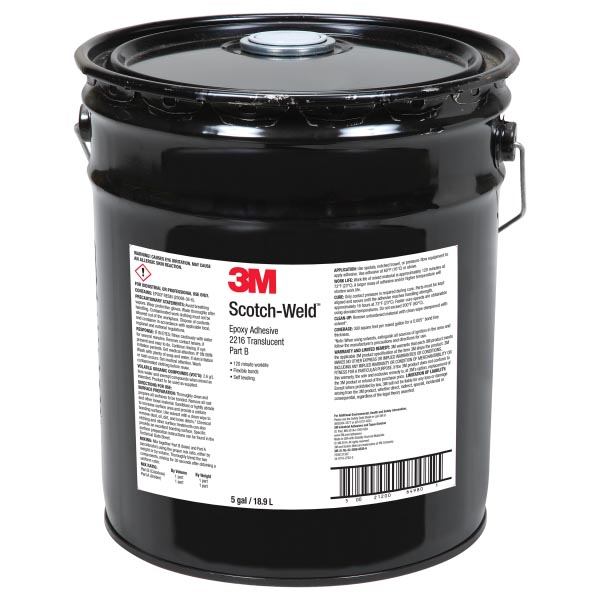 3M™ Scotch-Weld™ 2-Komponenten-Konstruktionsklebstoff auf Epoxidharzbasis 2216, Translucent, Part B, 18.9 L 3M™ Scotch-Weld™ 2-Komponenten-Konstruktionsklebstoff auf Epoxidharzbasis 2216, Translucent, Part B, 18.9 L
